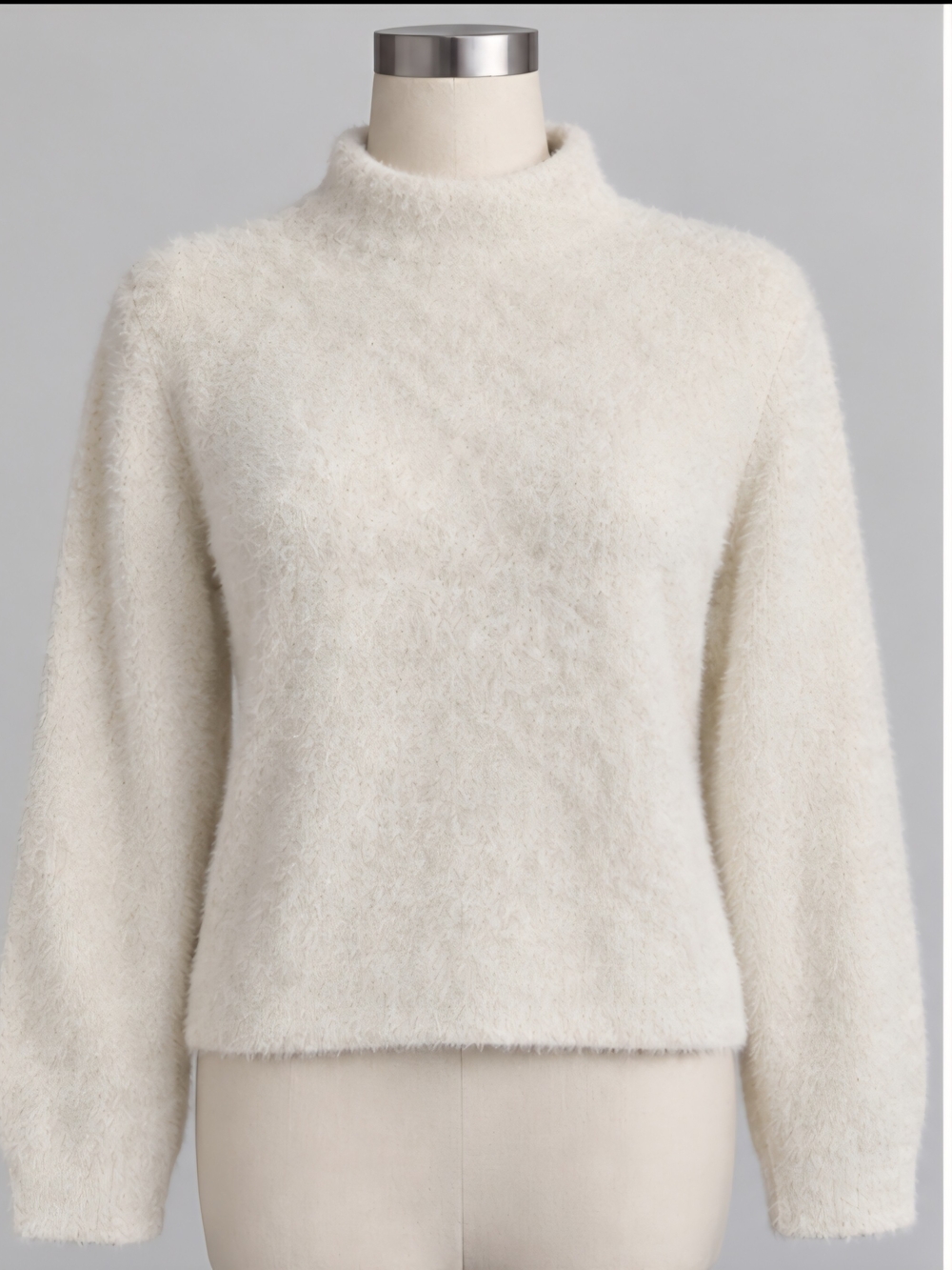 Universal Thread Ivory Fuzzy Mock Neck Sweater